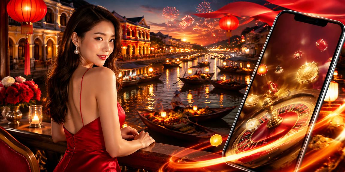 Người dùng chơi casino trên thiết bị di động tại bãi biển Hà Nội